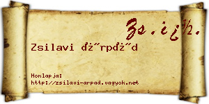 Zsilavi Árpád névjegykártya